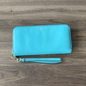 Fossil Wallet/Wristlet in Robin egg blue